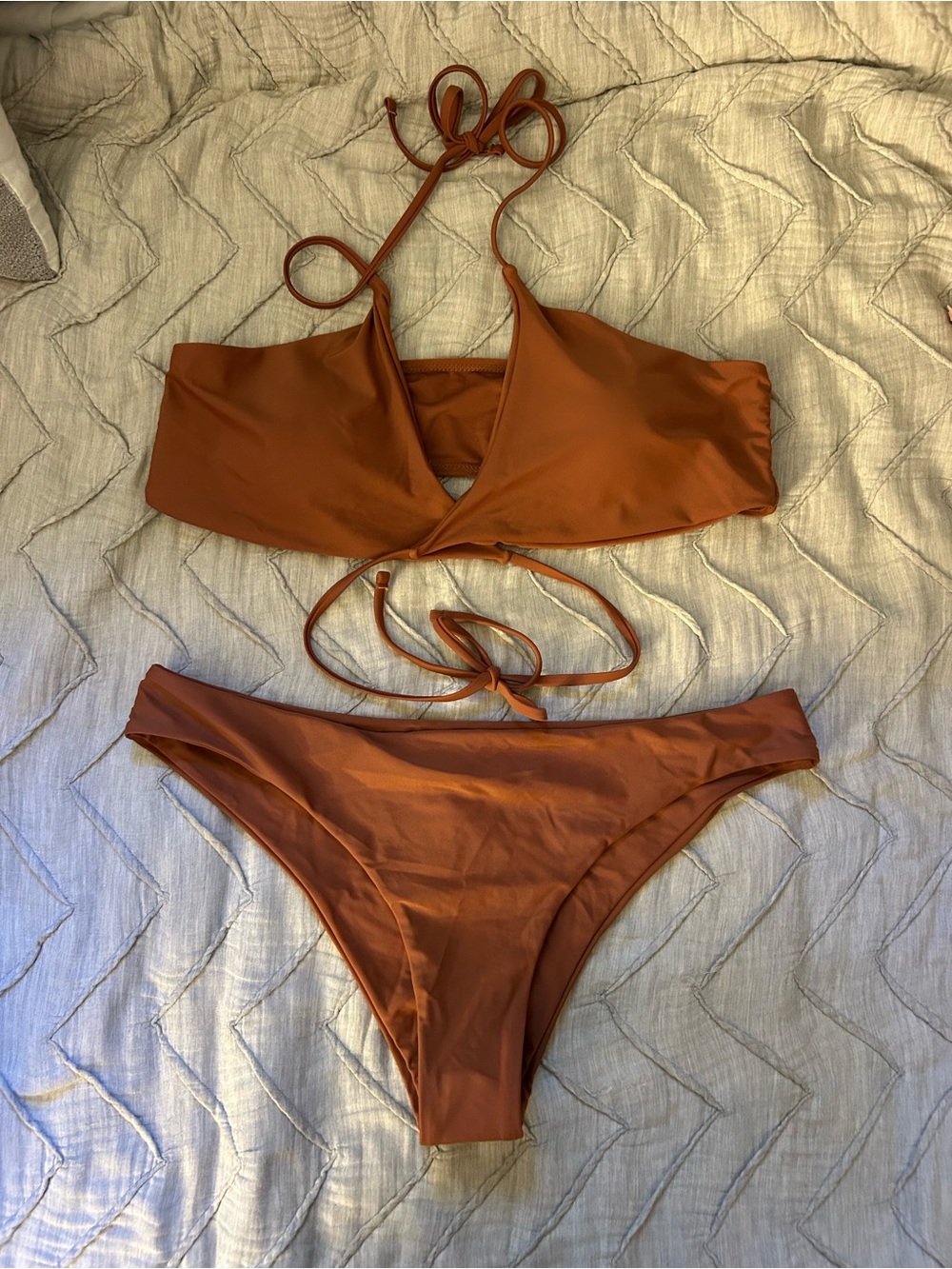 ISH Rust Brown Wrap-Style Bikini Set